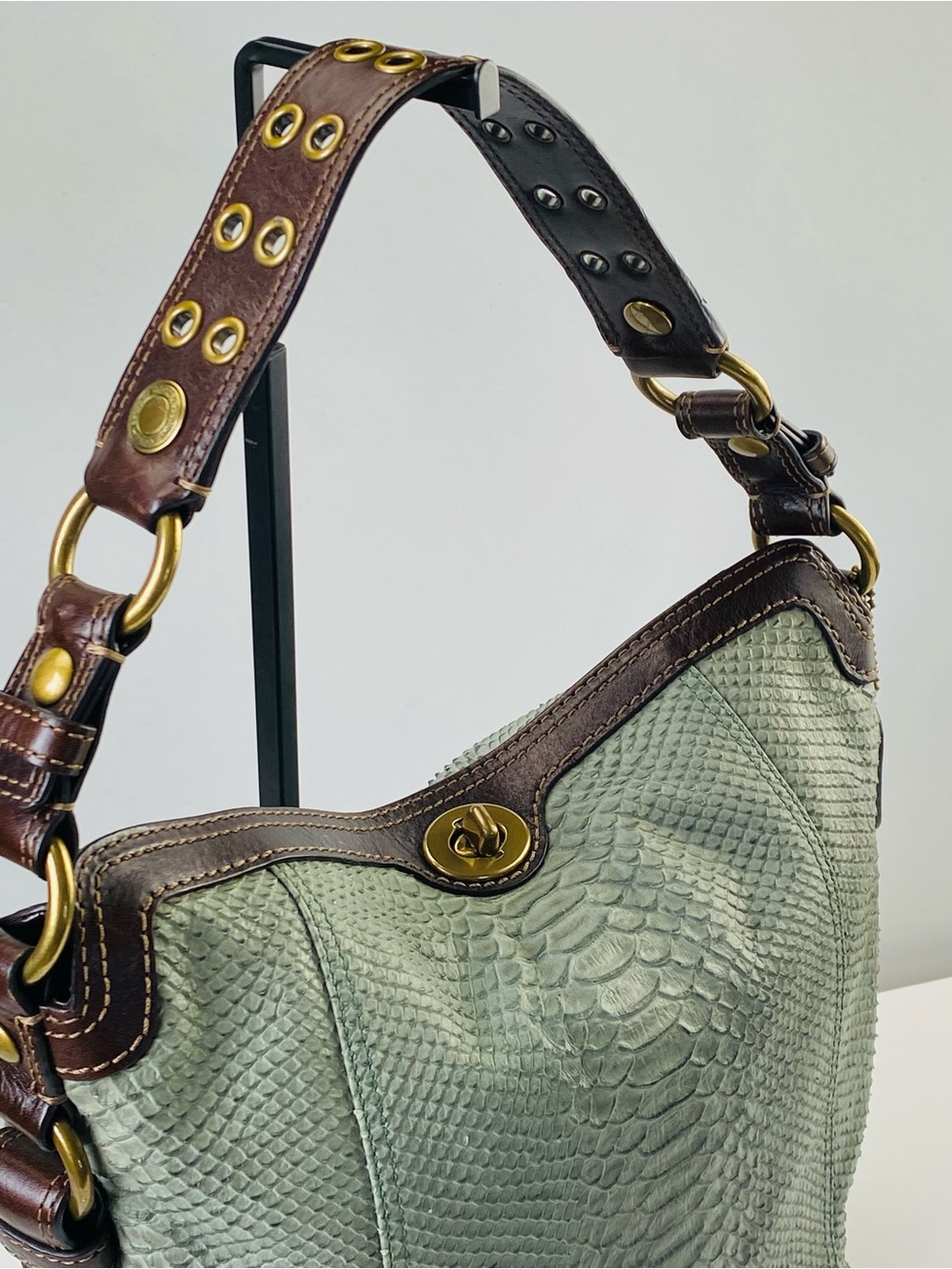 Coach Python Embossed Chelsea Y2K Shoulder Bag - Picture 5 of 14